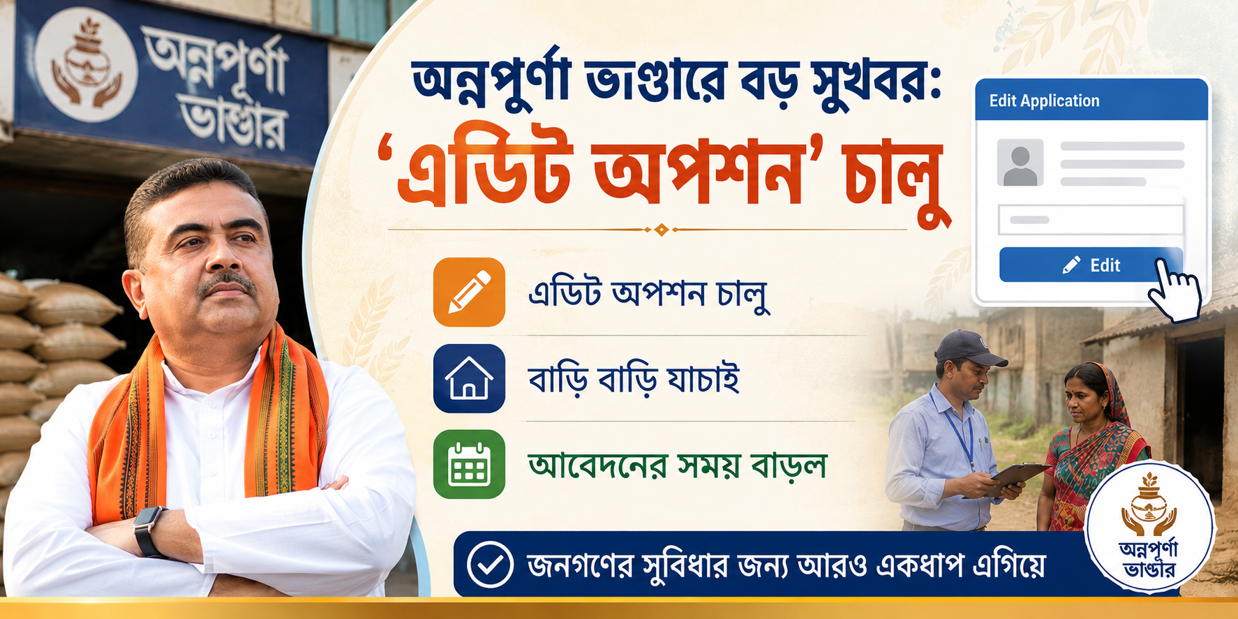 অন্নপূর্ণা ভাণ্ডার এডিট অপশন ও ভেরিফিকেশন