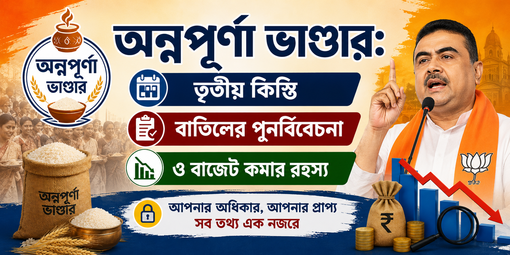 অন্নপূর্ণা ভাণ্ডার তৃতীয় কিস্তি ও বাজেট