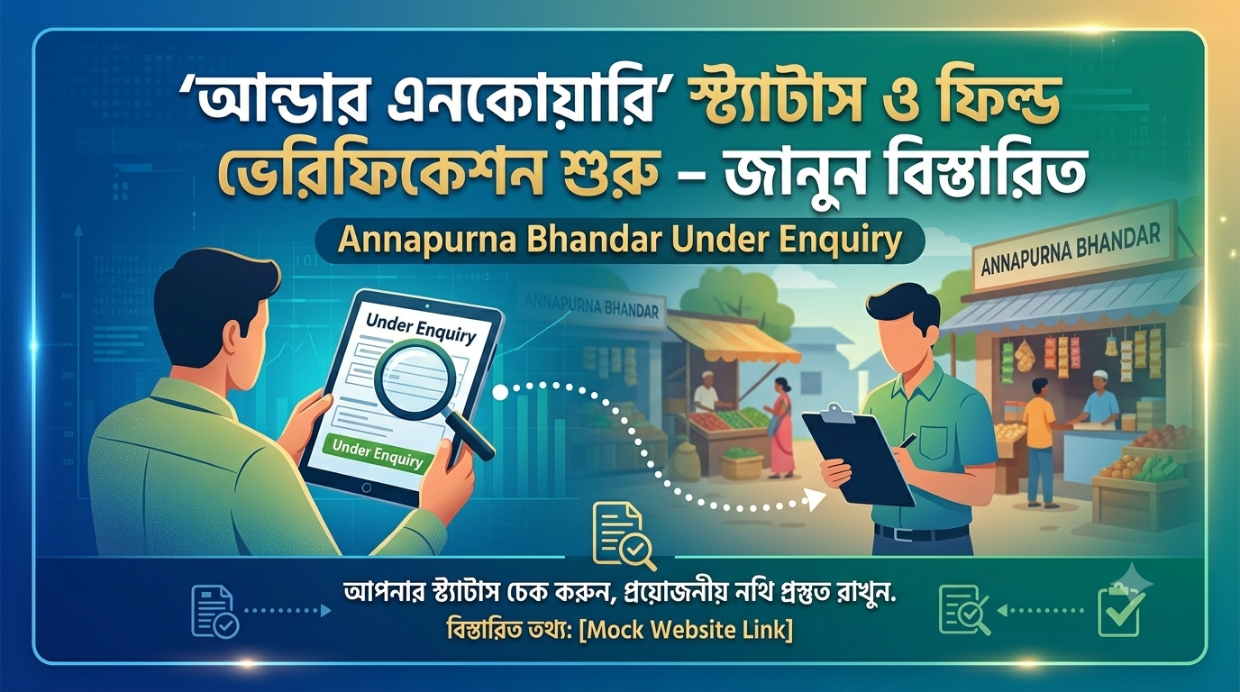 অন্নপূর্ণা ভাণ্ডার আন্ডার এনকোয়ারি স্ট্যাটাস ও ভেরিফিকেশন
