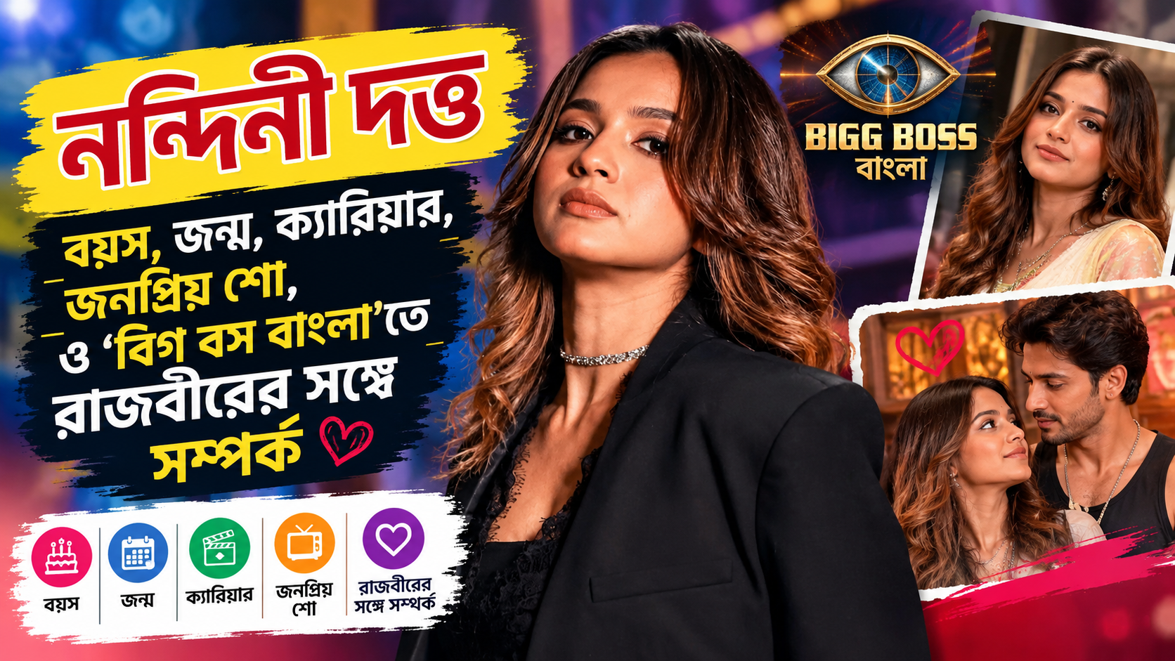 নন্দিনী দত্ত - বাংলা টেলিভিশন অভিনেত্রী ও বিগ বস বাংলা ৩ প্রতিযোগী