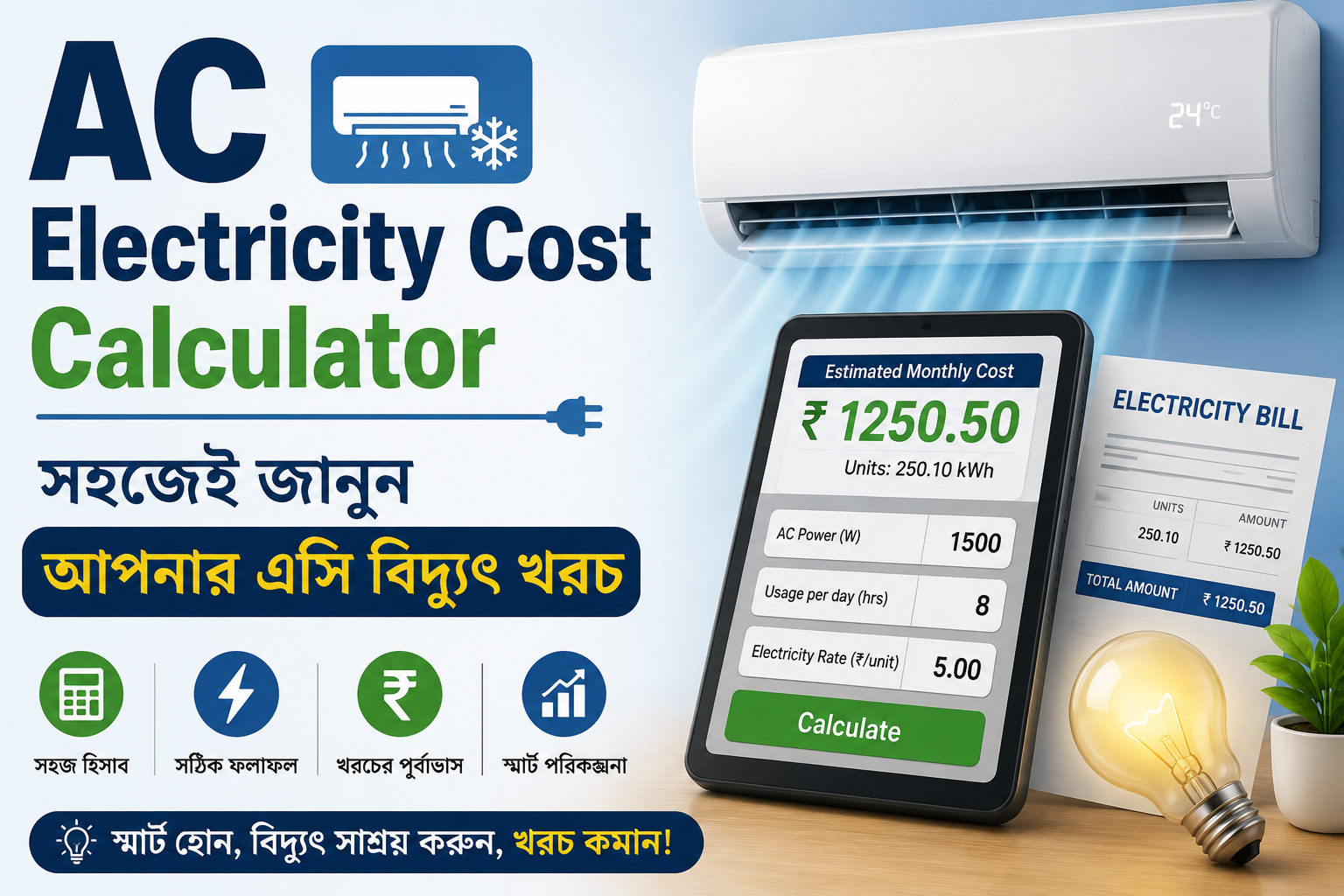 AC Electricity Cost Calculator