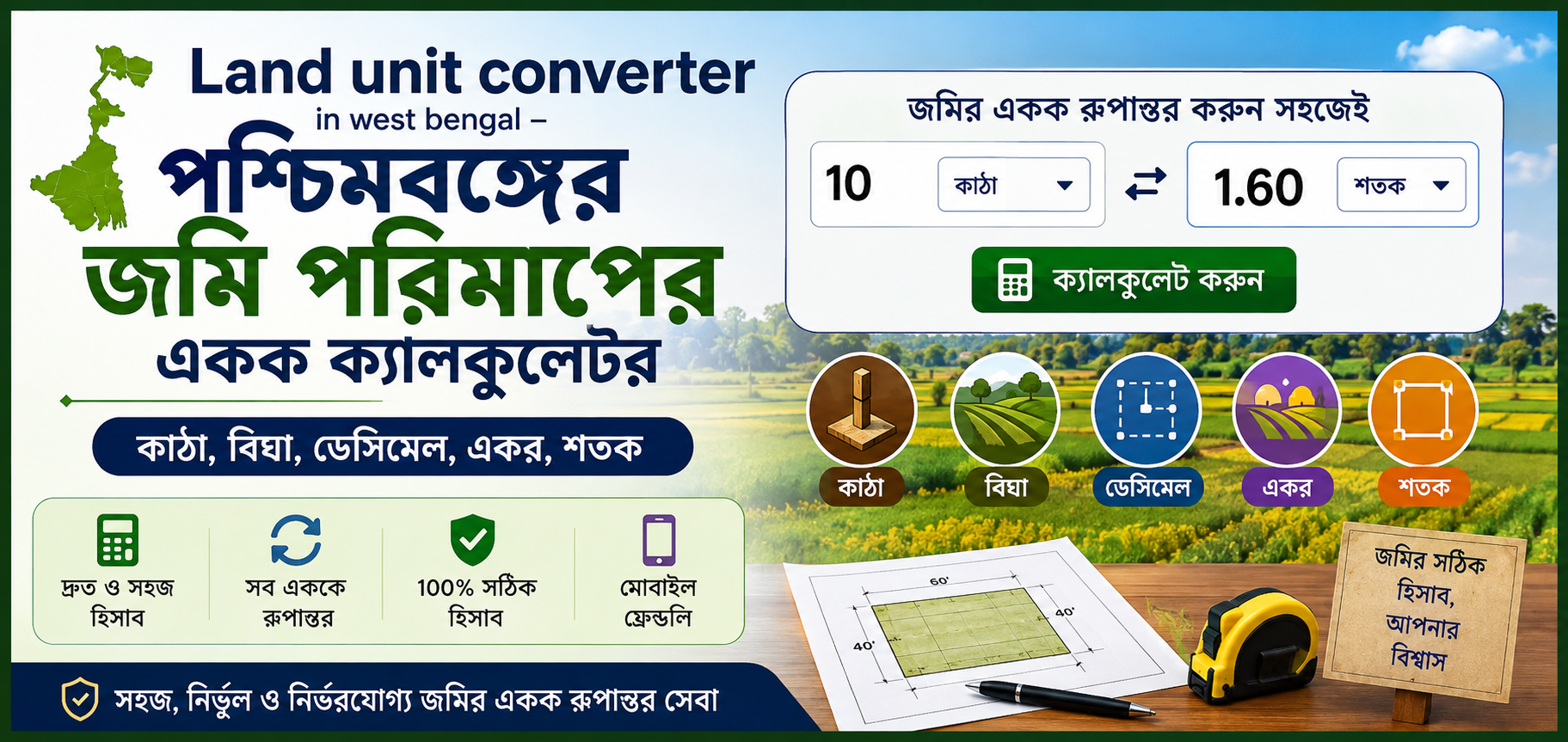 Land Unit Converter West Bengal