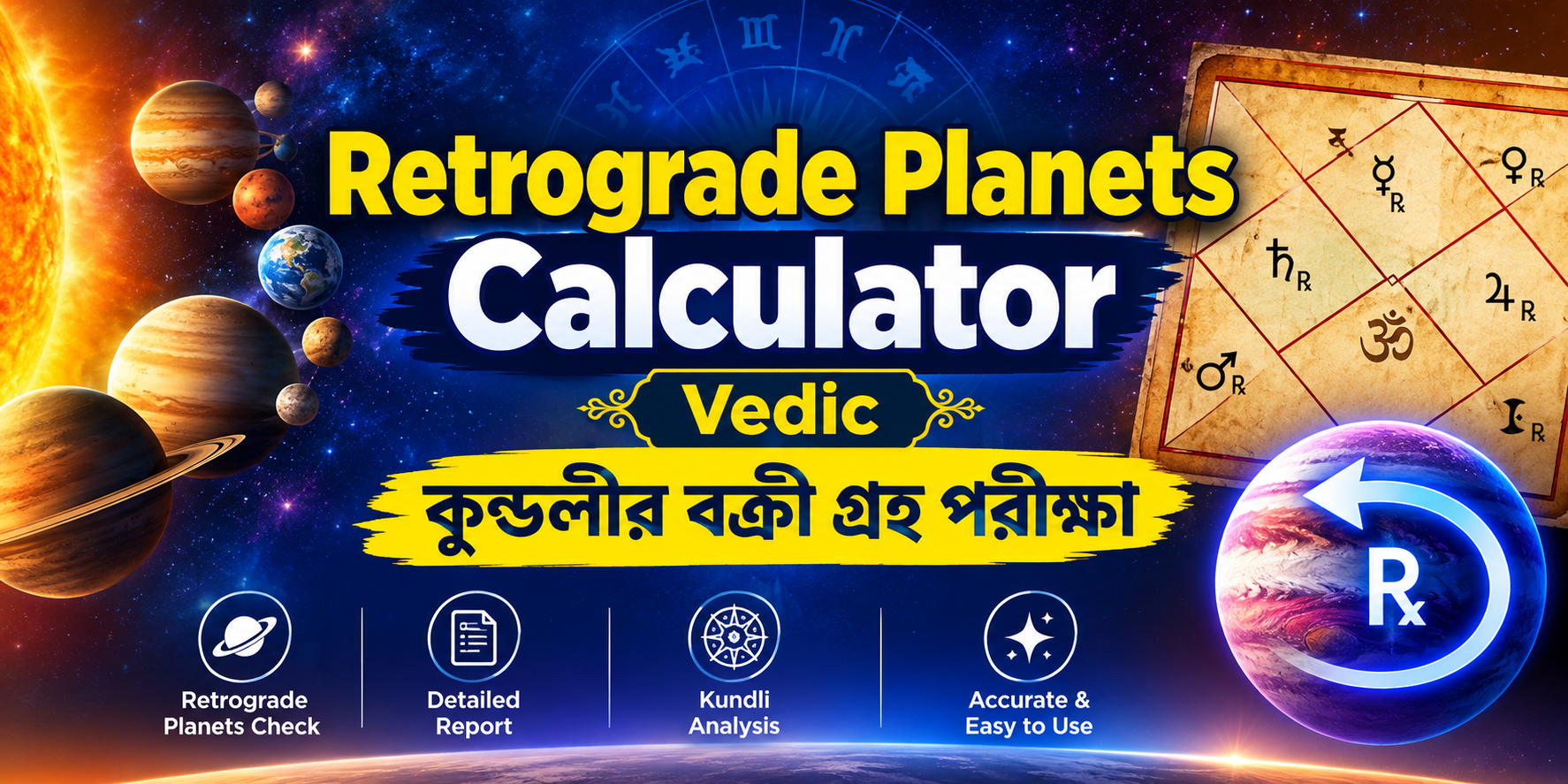 Retrograde Planets Calculator Vedic