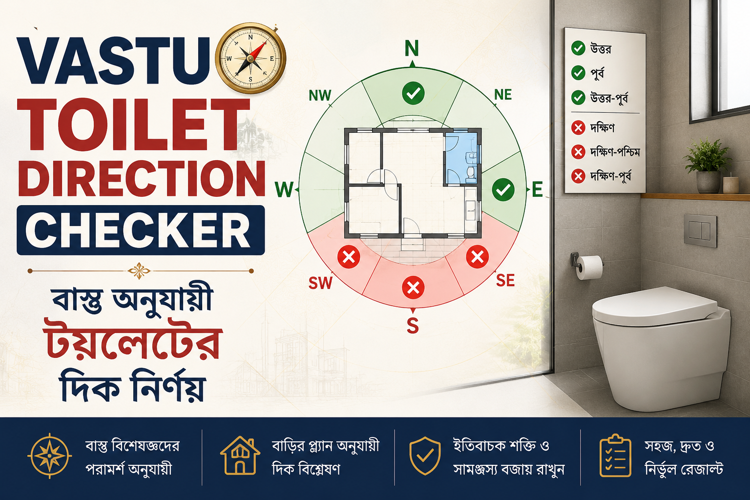 Vastu Toilet Direction Checker